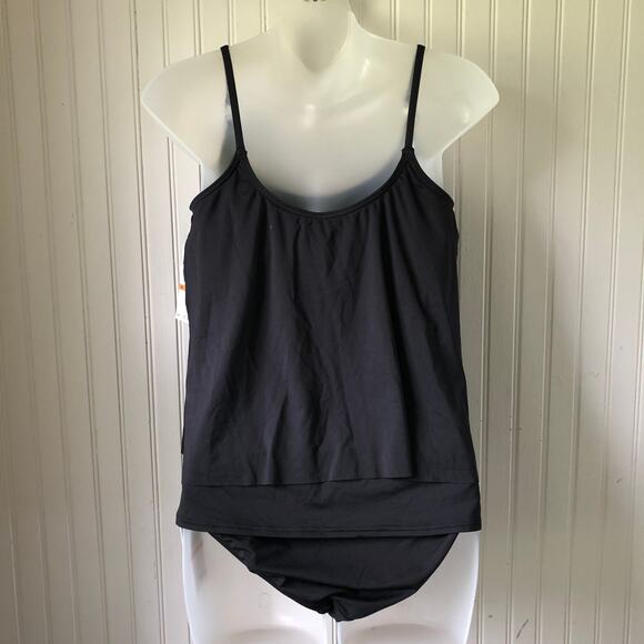 MICHAEL KORS Retail $152 Black Layered Tankini Bikini Bottom 2 Piece Size Small - Picture 8 of 8